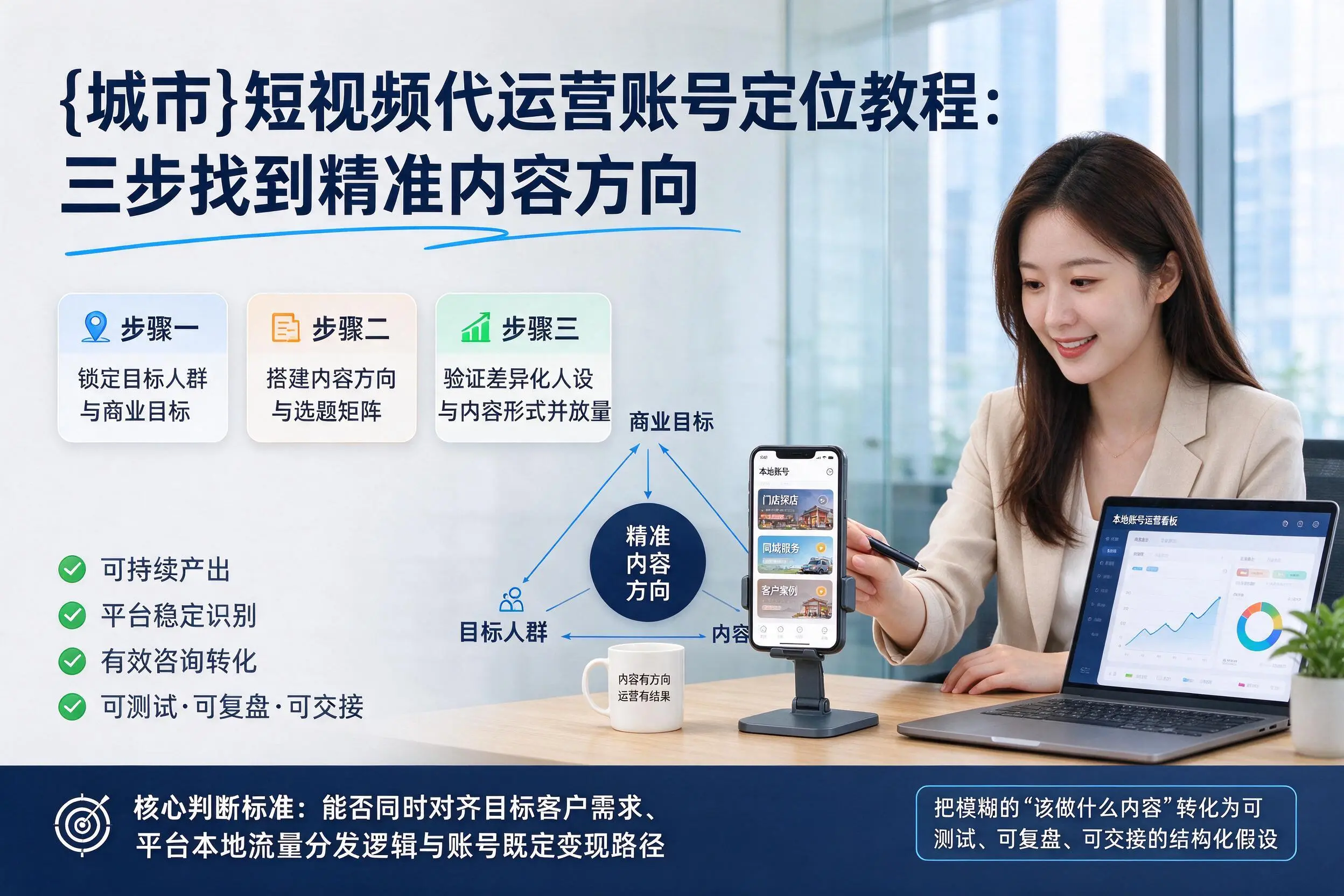 北京短视频代运营账号定位教程:三步找到精准内容方向