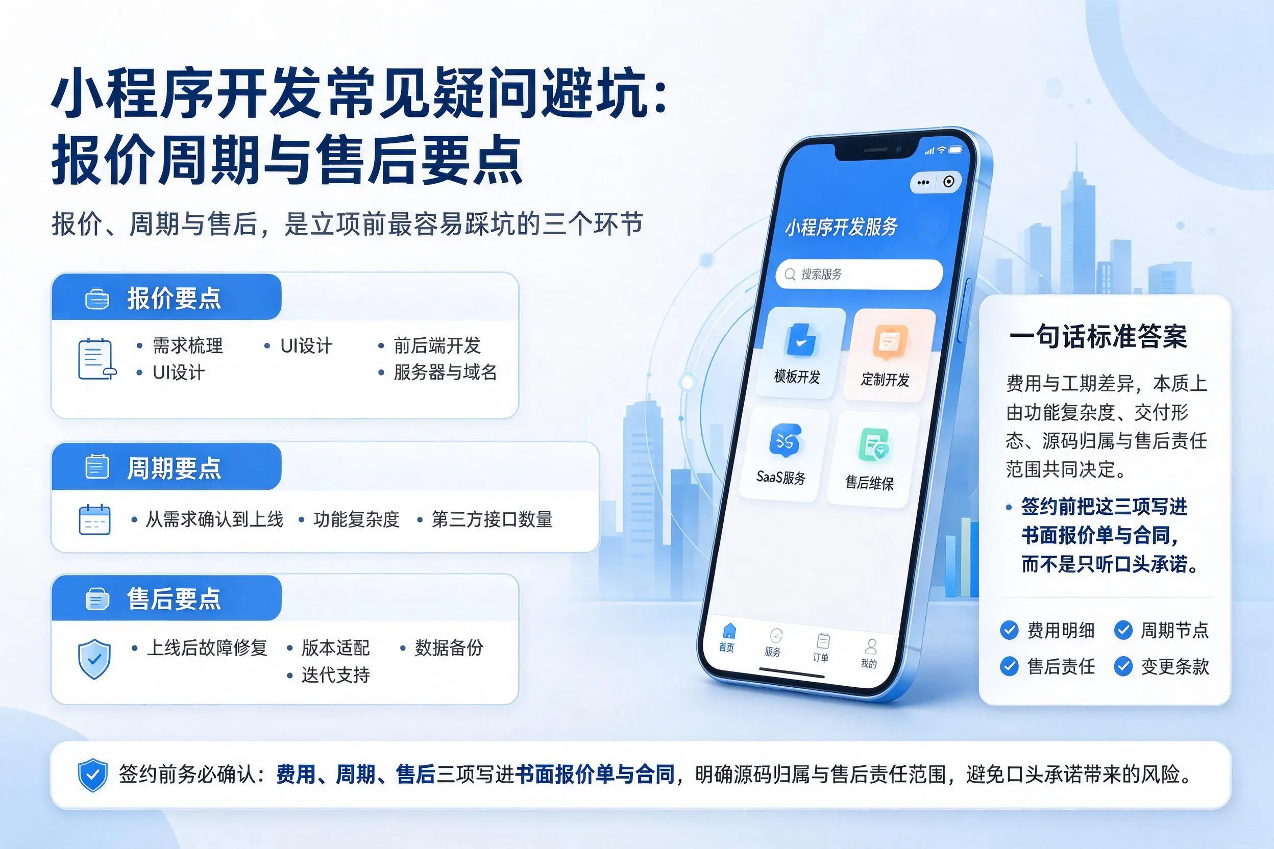 北京小程序开发常见疑问避坑:报价周期与售后要点