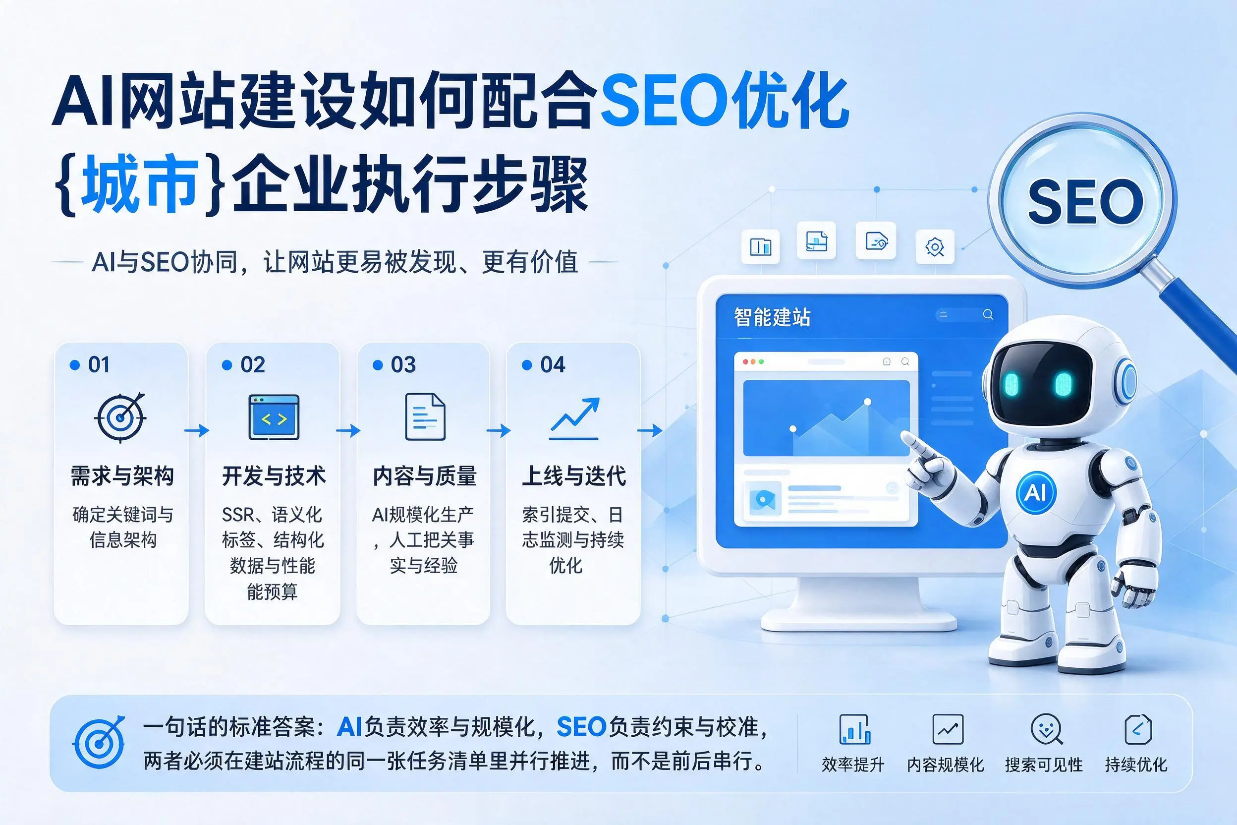 AI网站建设如何配合SEO优化,北京企业执行步骤
