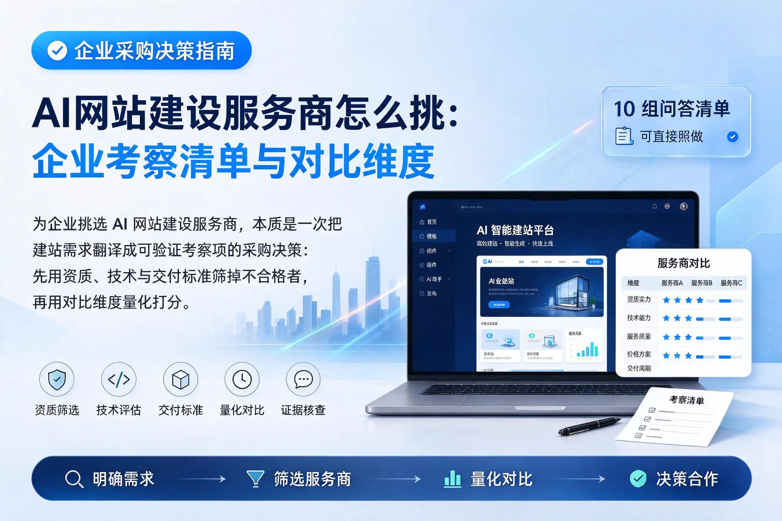 AI网站建设服务商怎么挑：北京企业考察清单与对比维度