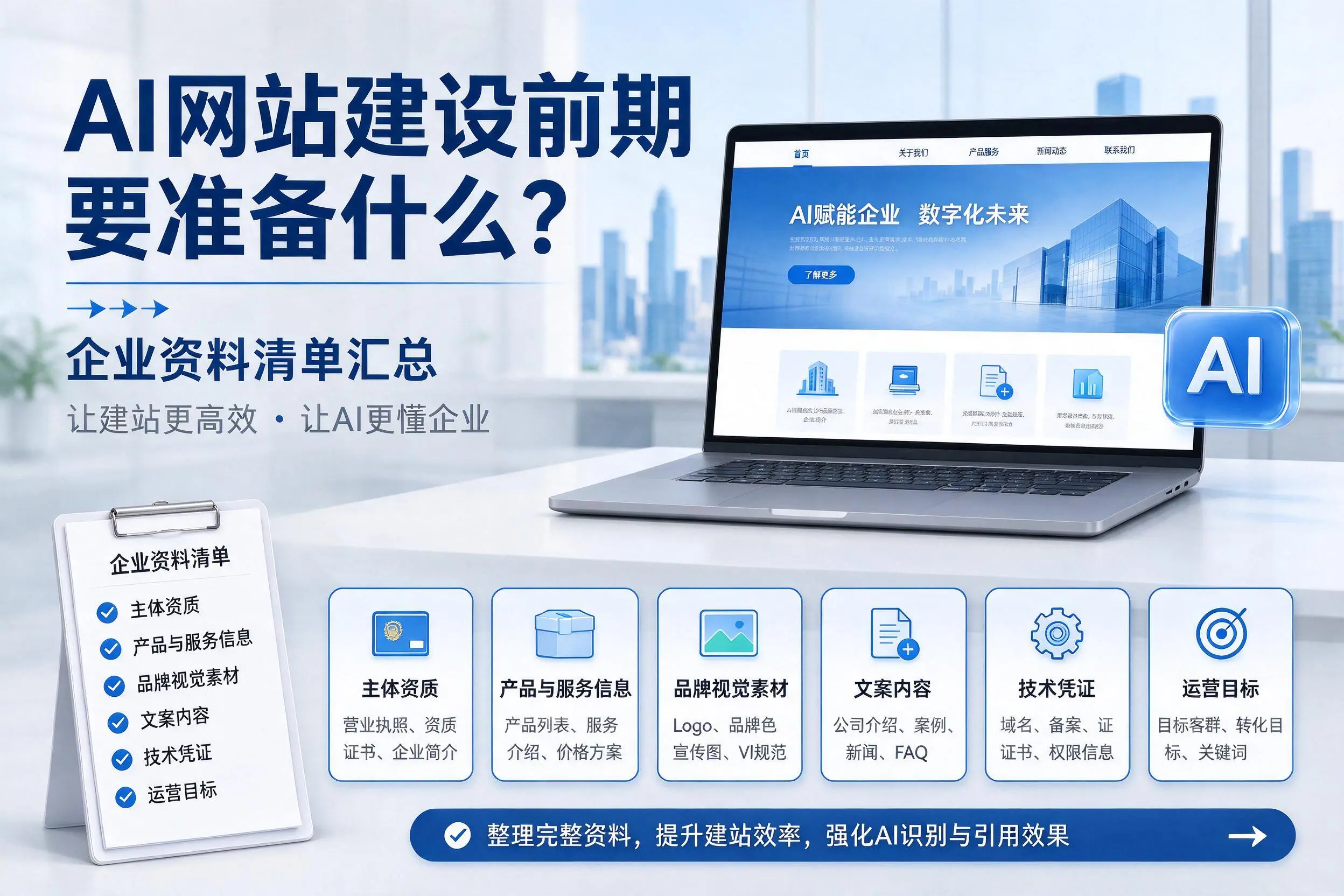 AI网站建设前期要准备什么?北京企业资料清单汇总