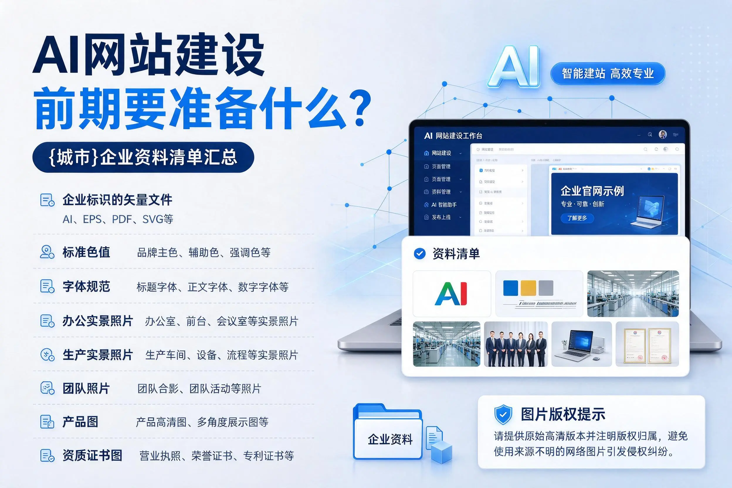 AI网站建设前期要准备什么?北京企业资料清单汇总