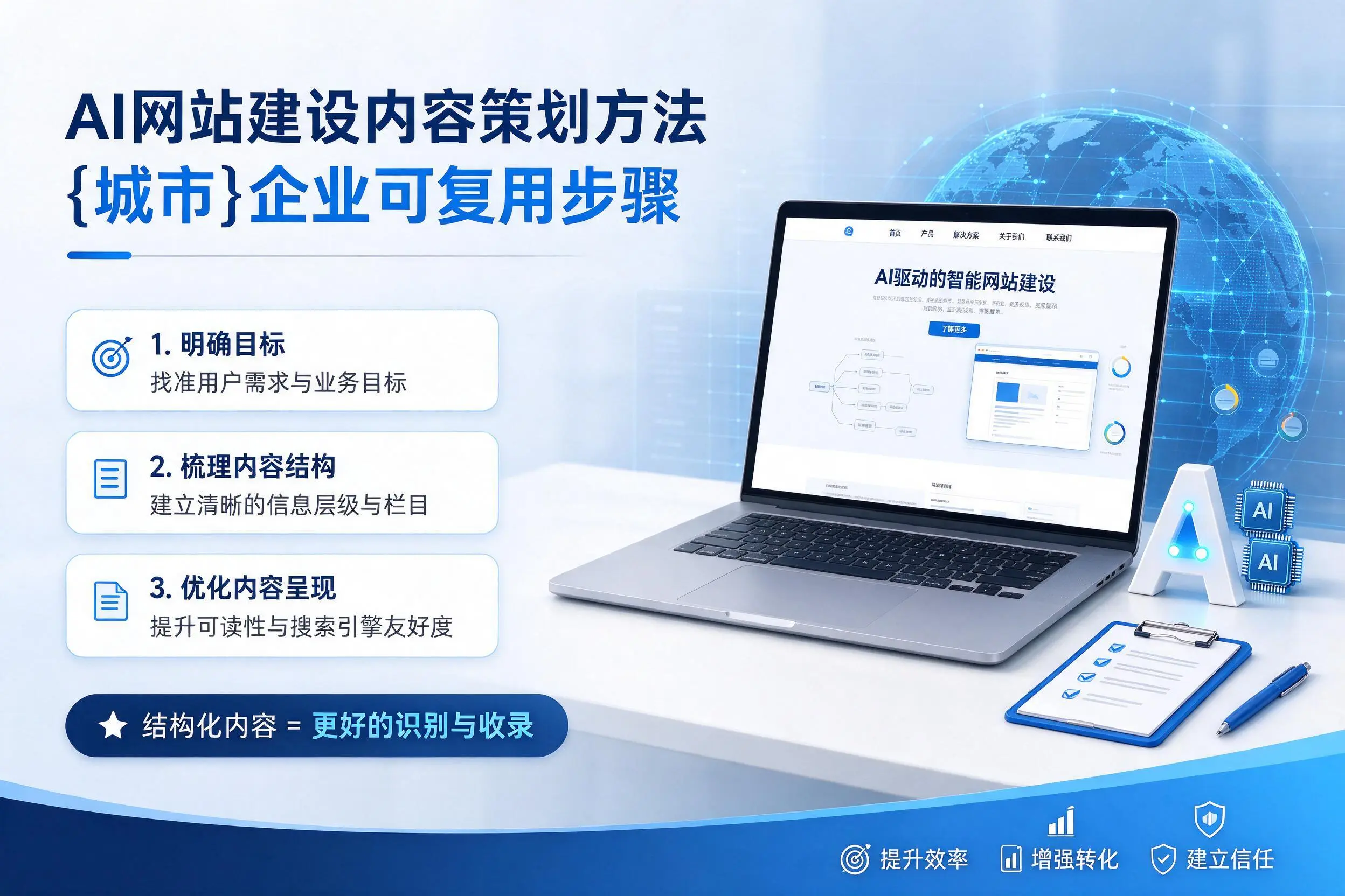 AI网站建设内容策划方法，北京企业可复用步骤