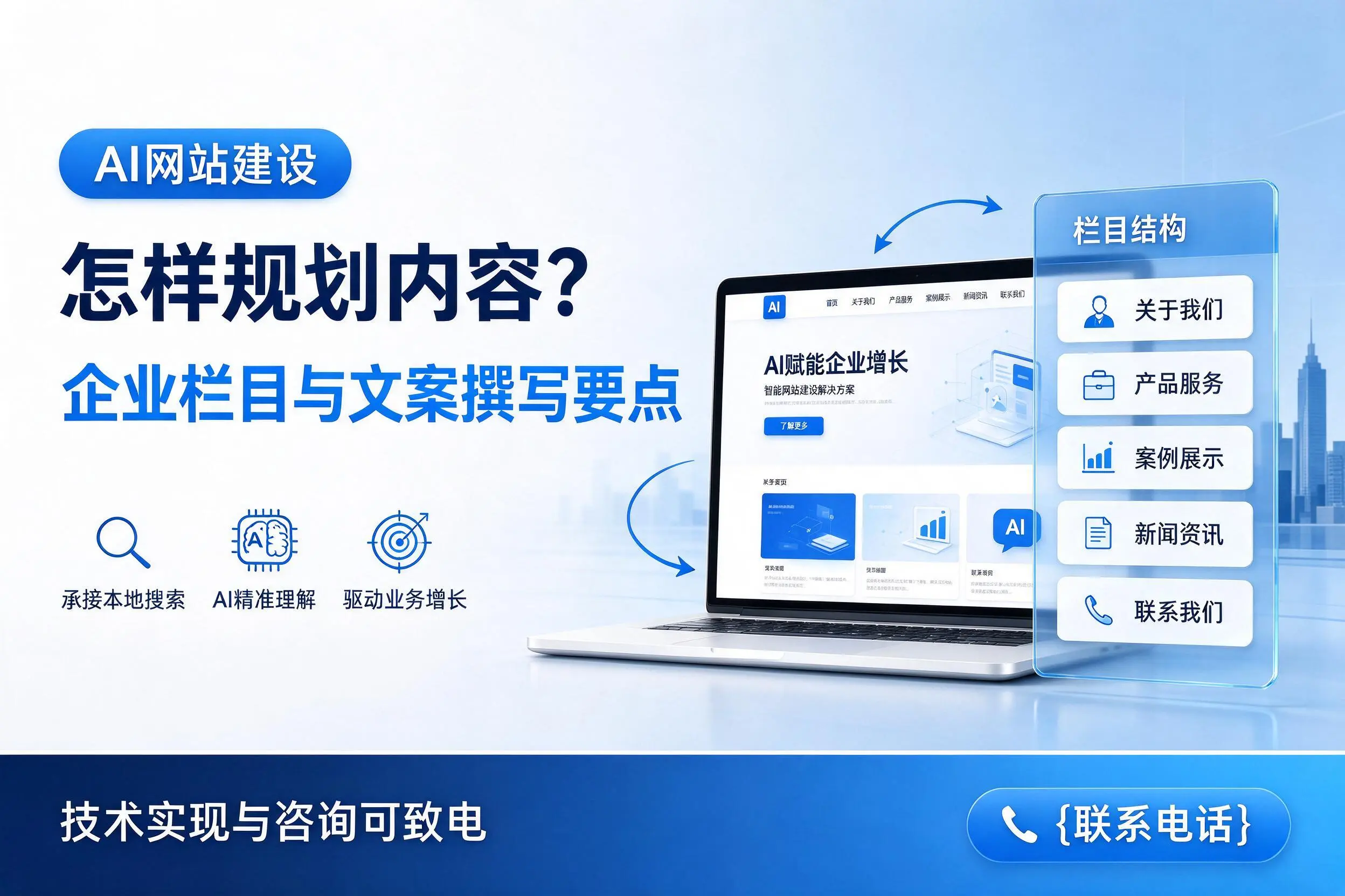 AI网站建设怎样规划内容？北京企业栏目与文案撰写要点