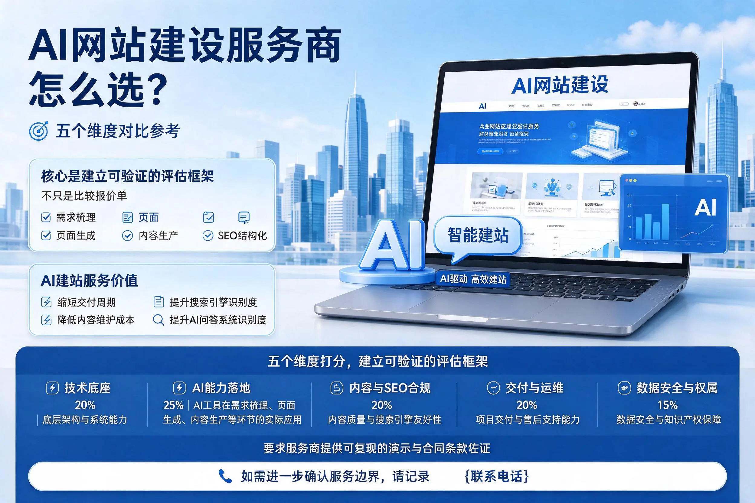 北京AI网站建设服务商怎么选？五个维度对比参考